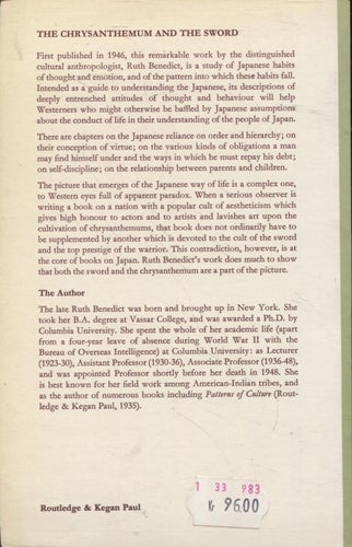 The Chrysanthemum and the Sword - Patterns of Japanese Culture - Ruth Benedict