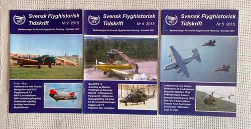 3 st Svensk Flyghistorisk Tidskrift Nr 2, 4, 5 /2015