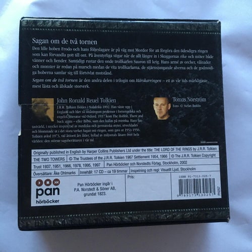 Ljudbok. Sagan om de två tornen Tolkien. 17 cd 19 timmars speltid