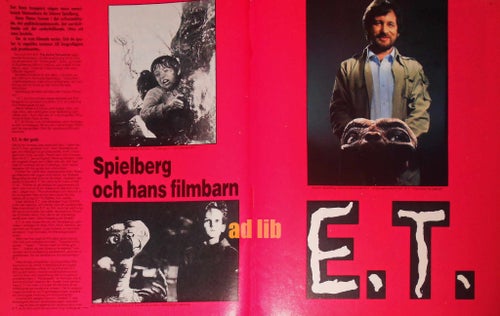 STEVEN SPIELDBERG OCH HANS FILMBARN E.T. PRESSKLIPP TIDNINGSARTIKEL 1982
