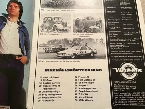 WHEELS JULI 1981 DRAGRACING OFF ROAD PINGGO FALUN,CORVETTE VICTORIA STORA SKEDVI