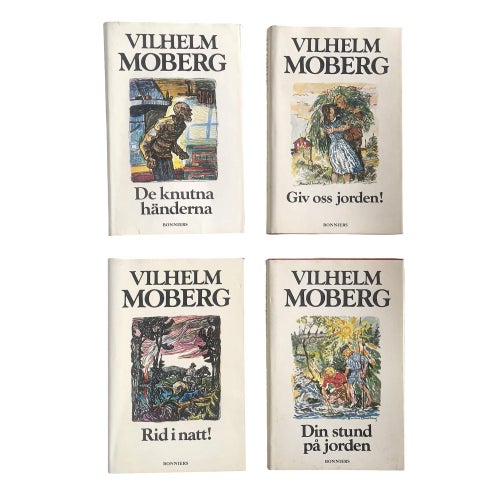 Exklusiv Boksamling - Vilhelm Moberg 4 klassiska inbundna original utgåvor - Bon