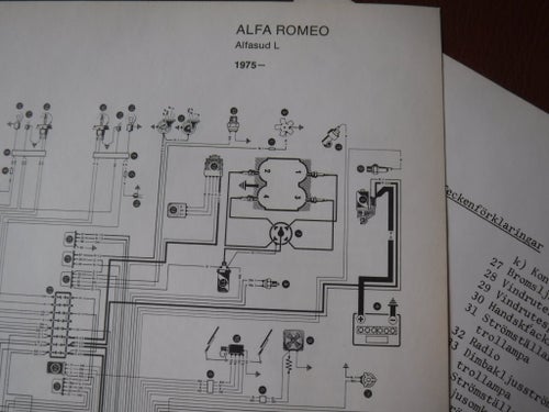 Elschema till Alfa Romeo Alfasud L, 1975.
