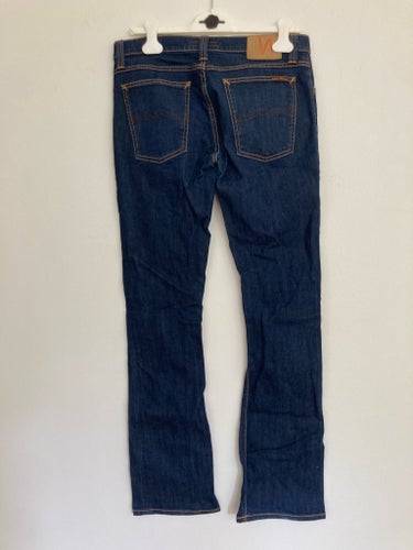 Nudie Jeans Co, Narrow Boot (prototyp-modell) mörkblå jeans, storlek W30 L34