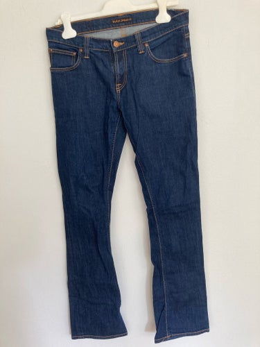 Nudie Jeans Co, Narrow Boot (prototyp-modell) mörkblå jeans, storlek W30 L34