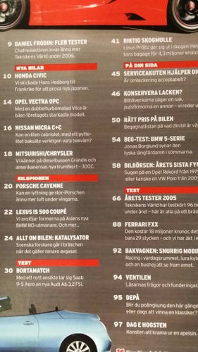 Teknikens Värld 26 2005: Opel Vectra OPC, Saab 9-5 Aero 2006, Audi A6 3,2 FSI