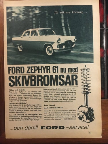 Ford Zephyr 1961 annons