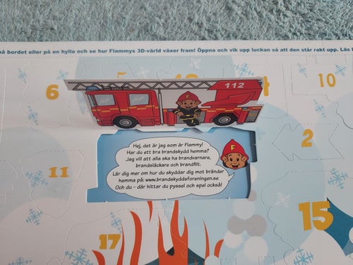 Julkalender Flammy 3D Höjd 21,2 cm Bredd 29,8 cm