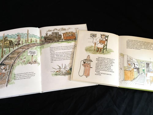 Fanny och Morfar, Ole Jakob på äventyr i stan, barnbok, paket, retro, vintage