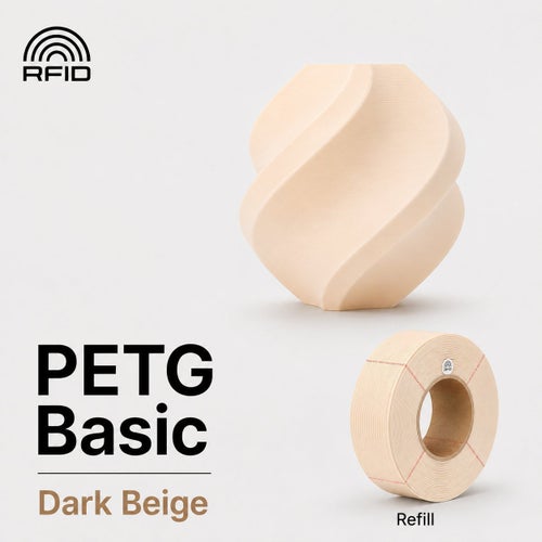 Bambu Lab PETG Basic Filament Dark Beige Refill