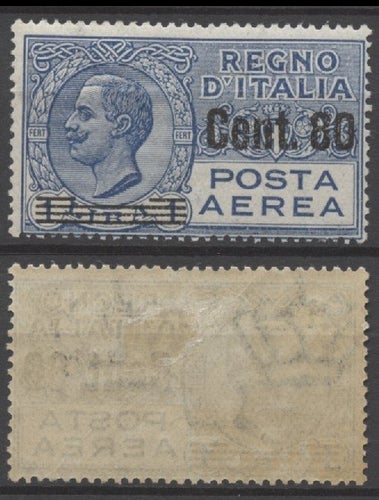 ITALIEN - LUFTPOST - GAMMALT 1 LIRA MÄRKE - MED PÅTRYCK "CENT 80" - OSTÄMPLAT!!
