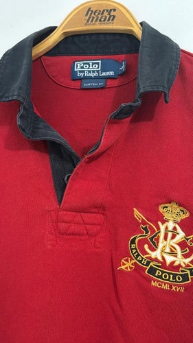Polo Ralph Lauren röd pikétröja, storlek L