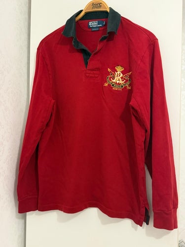 Polo Ralph Lauren röd pikétröja, storlek L