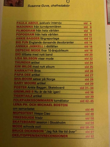 OKEJ Nr 11 1990 med Madonna på omslaget + affischer