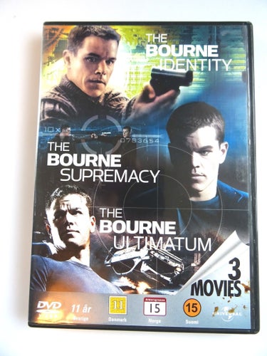 Bourne Identity, Supremacy, Ultimatum - 3 filmer DVD. NYSKICK.