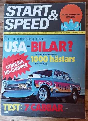 Start & Speed - Motor Entusiastens Magazine / Nr 11 1975