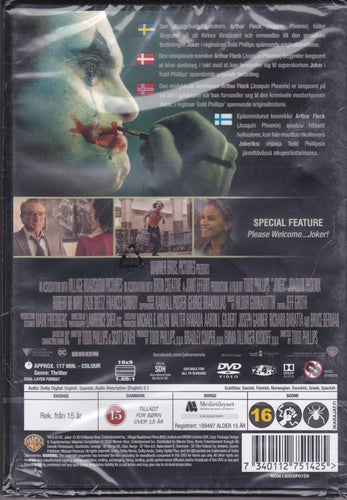 DVD / Joker / Jaoquin Phoenix, Robert De Niro, Zazie Beetz / Inplastad