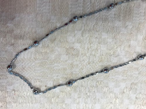 Silverplätering Halsband / Ballchain Länk Kedja