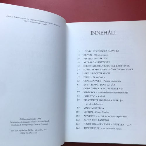 SNEDSTEG I EUROPAS VINGÅRDAR Katarina Nordli 1992