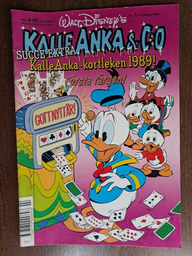 Kalle Anka & C:o nr 1 / 1989 (med Kalles kortlek hjärter)