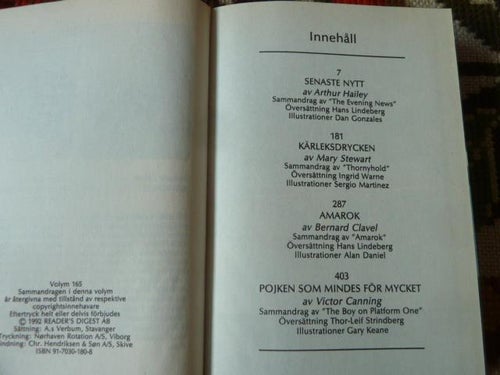 DET BÄSTAS BOKVAL, VOLYM 165, SENASTE NYTT, ARTHUR HAILEY, BOK, ROMAN