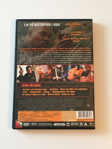 Snakes on a plane (Samuel L. Jackson och Julianna Margulies, 2006). Beg. DVD
