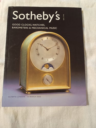 Sotheby's Good Clocks, Watches, Barometers & Mechanical Music 2003