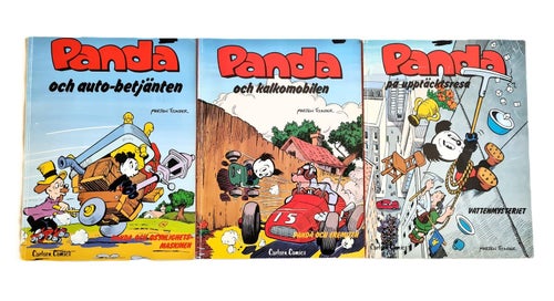 NÄSTAN KOMPLETT SERIE! PANDA 1984 Nr 1-3 FN CARLSEN ALBUM ÄVENTYR TOONDER