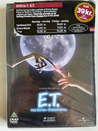 E.T. The Extra-Terrestrial DVD. Fabriksforseglet