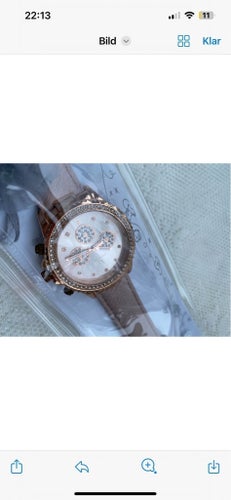 Crystal blue armbandsur och matchande armband