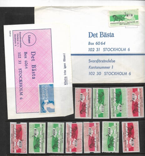 Lot med Svarslösen inkl 2 st kuvert