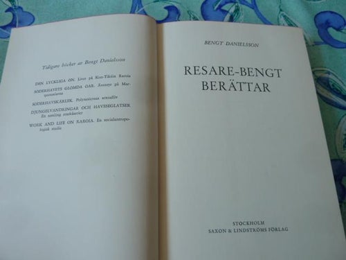 RESARE - BENGT BERÄTTAR, B. DANIELSSON, 1955,  BÖCKER