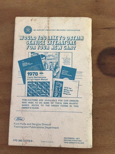 1978 Ford Fairmont Owner's Manual