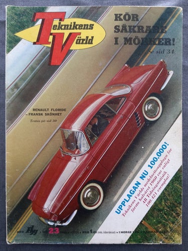 Teknikens Värld nr 23 1960: Renault Floride - test