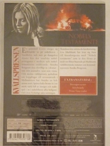 Nobels Testamente - Liza Marklund DVD Ny inplastad