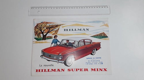 Rootes Hillman Super Minx utvikbar 12 sid 1963 text franska