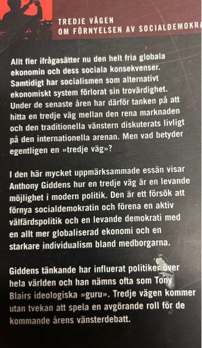 Tredje Vägen av Anthony Giddens, 1999