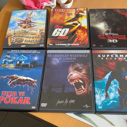 DVD-filmer: Jorden Runt På 80 Dagar, Gone in 60 Seconds, My Bloody Valentine