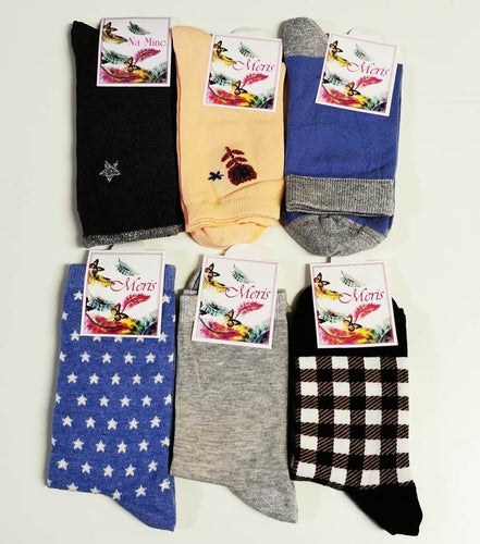 6 Par Dam Strumpor-Socks Storlek 35-38