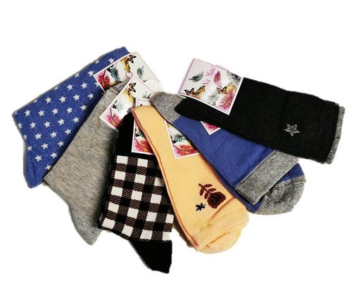 6 Par Dam Strumpor-Socks Storlek 35-38