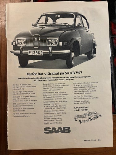 SAAB V4 Annons 1968