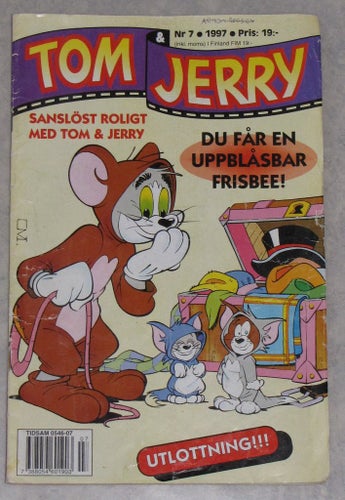 Tom & Jerry serietidning nr 7 1997 roliga serier barn tidning samlare retro