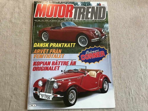 MOTORTREND NR 4 1984 FUSK FERRARI,LOTUS CORTINA,BUCCIALI SAGA,JAGUAR SUPERBA