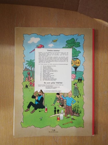Tintin Herge Tintins äventyr Det sönderslagna örat. 1971, 1:a uppl.. Very Good+