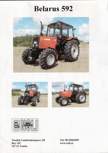 Reklamblad traktor Belarus 592