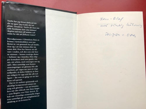 GLÖMSKANS FLOD Birgitta von Otter 1994 Dedikation