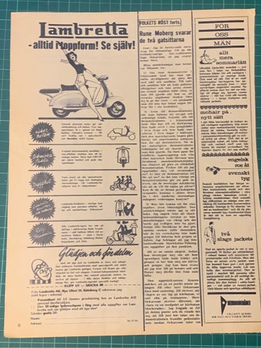 Retro-annons ”Lambretta - Alltid i toppform! Se själv!” från 1961