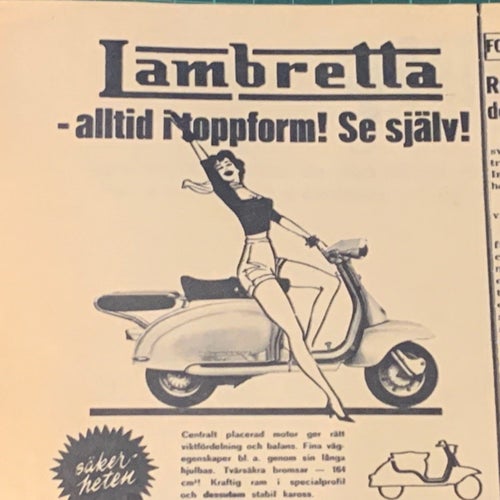 Retro-annons ”Lambretta - Alltid i toppform! Se själv!” från 1961