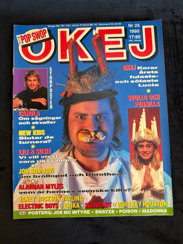 Tidningen OKEJ ! Nr 25 - 1990, TOPPSKICK MED POSTERS !