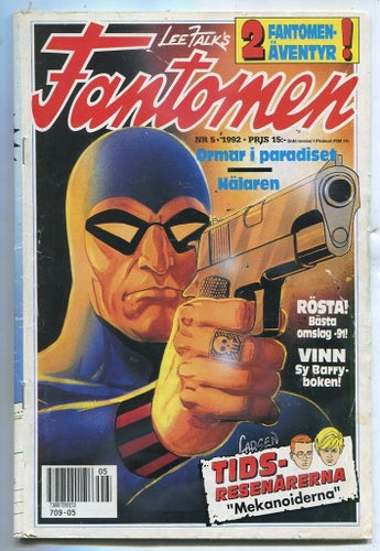 Fantomen 1992 nr 5 Ormar i paradiset / Hälaren / Tidsresenär